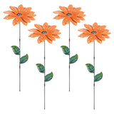 4 Pack Large Flower Garden Decor Stakes, 13' Outdoor Garden Stake [Orange] Garden Plants