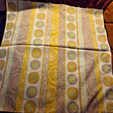 Brother and Sister Fabrics Yellow & Gray Medallion Stripe 1.25 Yds x 44" Have 4 Flowering Plants