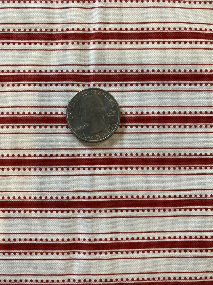 Cotton Quilt Fabric Riley Blake Heirloom Reds 1 Yd Stripe Flowering Plants