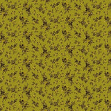 Scrap Basket Favorites Green Press Flowers by Kim Diehl for Henry Glass 1/2 Yard Flowering Plants