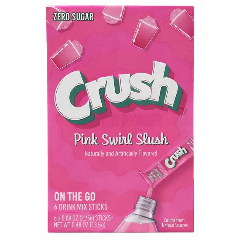 6x Crush Pink Swirl Slush Drink Mixes New Refreshing Beverage Lot 6ct Roses