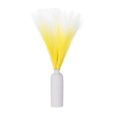 6 Pcs Faux Pampas Grass, 18 Inch Fluffy Pampas Grass Decor, Yellow Gradient Pampas Grass