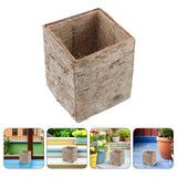 2 Pcs Birch Bark Flower Bucket Plant Pots Indoor for Plants Retro Garden Garden Plants