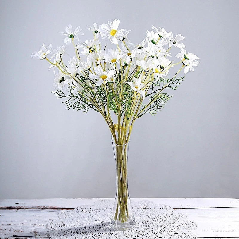 WHITE 6 Bushes 20" SILK ARTIFICIAL DAISY FLOWERS Sprays Wedding Party Supplies Daisies
