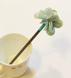 1 Pc Of Artificial Silk Flower Hydrangea Flower Hair Stick Lime Green Color Hydrangea