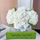 RUZUQE 3 Pcs 21 inches White Artificial Hydrangea Flower Natural Lifelike Rea... Hydrangea