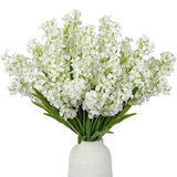 5Pcs Small Artificial Flowers, White Silk Flowers with Stems Faux Hyacinth Fl... Hydrangea