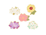 Sunflower, Lotus, Lily Enamel Pin, Badge Display Flower Lot Of 5 Us Seller Lily