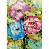 Peony  Painting  Original Art  Flower Office Painting Impasto Floral 7x5 in Hydrangea