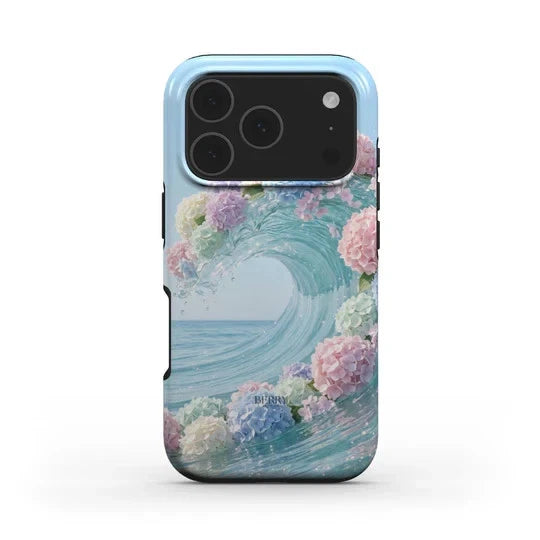 Phone Case Pink Blue Hampton Waves Hydrangeas Floral Blossom Spring Summer Cute Hydrangea