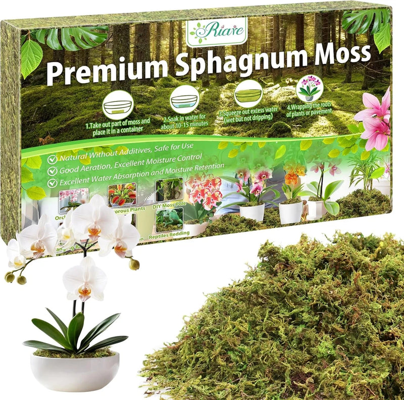 3.5OZ Premium Sphagnum Moss for Plants- 4QT Natural Dried Plant Moss for Potted Orchids