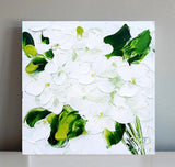 Oil Painting Hydrangea Flower Original Art Impasto 4x4 painting Floral Small Art Hydrangea