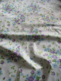 3yd Sateen POLISHED COTTON Upholstery Blue/Purple Floral Cabbage Roses FABRIC Roses