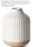 Small Boho Vase for Decor,Rustic Farmhouse Vase for Pampas Grass,Eucalyptus Set Pampas Grass