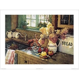Apples & Hydrangea by Deborah Chabrian 24x18 Kitchen Art Print Floral Still Life Hydrangea