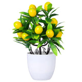 Potted Faux Tree Artificial Lemon Plant Practical Fake Plant Desktop Greenery Green Plant