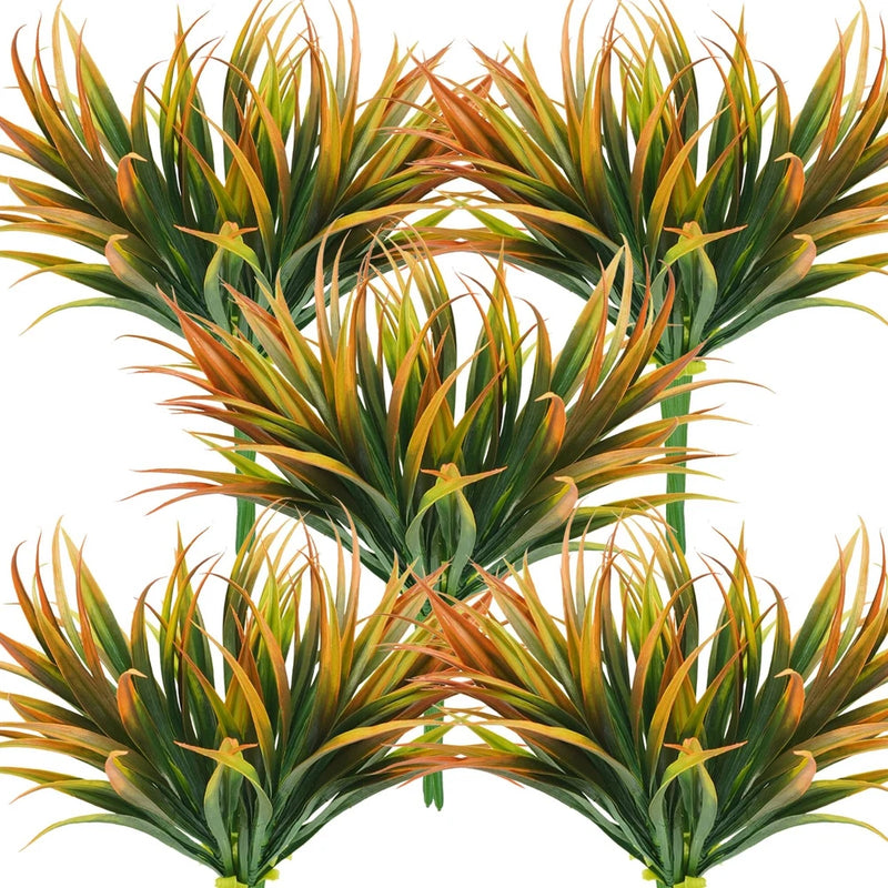 32 Pcs Artificial Grass Fake Plants 17.3in Outdoor Plastic Plants UV Resistan... Green Plant