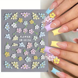 5D Nail Art Stickers Spring Summer Flowers Floral Daisy Decals Decoration SWD156 Daisies