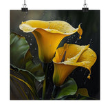 Yellow Calla Lilies Flower Art Print, Flower Painting, Flower DŽcor 02 Lily