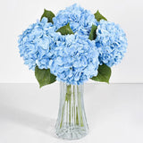 4 Pcs Blue Hydrangea Artificial Flowers, Latex Real Touch 4 Pcs, Hydrangea