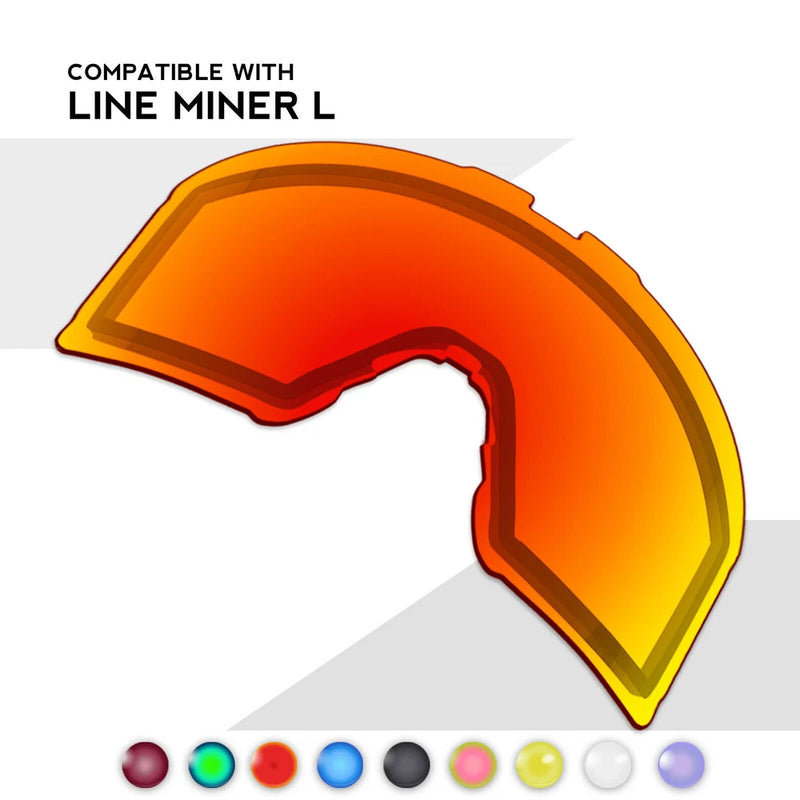 Anti-fog replacement goggle lens, orange mirrored lens with yellow border