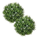 2 Pcs Artificial Flower Balls Faux Plant Topiary for Garden and Event Decor Green Plant