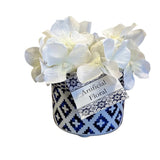 Floral Hydrangea Arrangement Bouquet Botanical Aztec Ceramic Pot 5Ó Hydrangea
