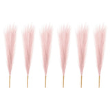 6 Pcs 17 Inch Faux Pampas Grass Artificial Boho Decor Light Pink Pampas Grass