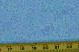 32" Long, Vintage, Blue & Green Pastel Floral Cotton, P5691 Flowering Plants