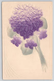 Postcard Airbrushed Violet Flowers Hydrangeas? - Embossed Floral Greetings Hydrangea