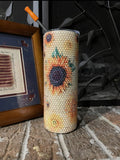 Rhinestone Sunflower Stainless Steel tumbler 20oz Crystal Bling bridal shower Sunflower