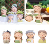 Girl Flower Pot Practical Craft Flower Planter for Bookshelf Tabletop Garden Garden Plants