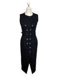 Pearl by Lela Rose Black Double Breasted Ponte Belted Midi Dress WomenÕs 0 Roses