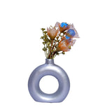 Yellow Vase/Flower Vase/Pampas Grass Vase/Ceramic Vase/Round Shaped Vase Silver Pampas Grass