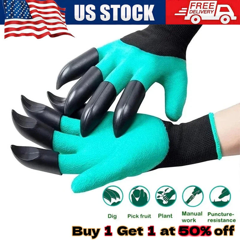Gardening Digging Planting Pruning Tool Lawn Care 8 Claws Garden Genie Gloves US Garden Plants