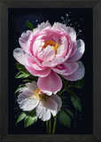 Pink Peony flower Framed Wall Art Poster Canvas Print Picture Peony