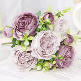 30cm Artificial Peony Flowers Bouquet 5 Big Head And 4 Bud Ornament Display NEW Peony
