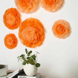 12 pack 7" 9" 11" Coral and Orange Tissue Paper Carnation Flowers Party Backdrop Carnation