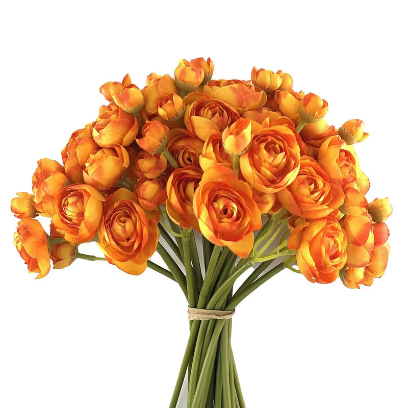 24Pcs Ranunculus Artificial Flower Faux Silk Mini Ranunculus Flowers for DIY ... Ranunculus