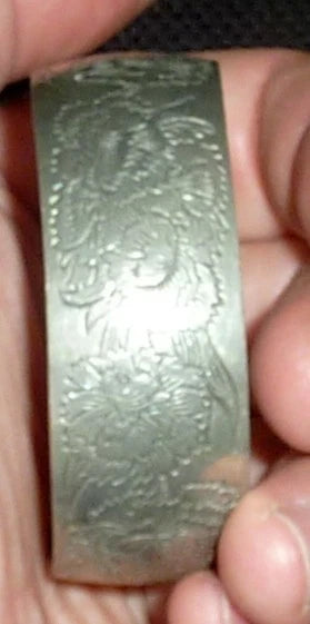 Kirk Stieff Pewter Carnation Cuff Bracelet 900-1 Flowers Carnation
