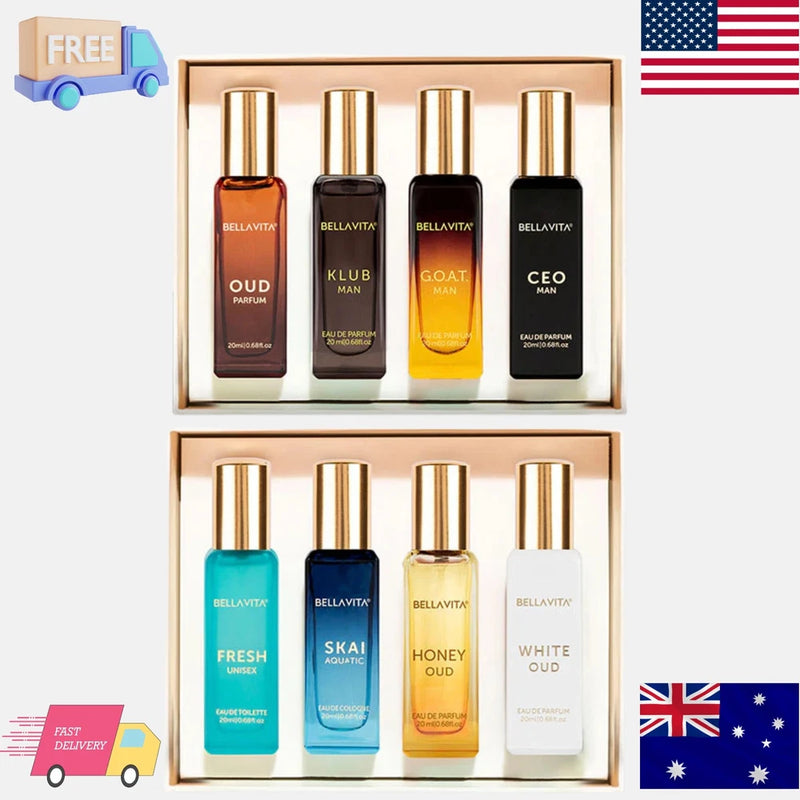 BellaVita Luxury 8 Fragrance EDP Perfume Cologne for Men And Women 8x20ml Unisex EDP
