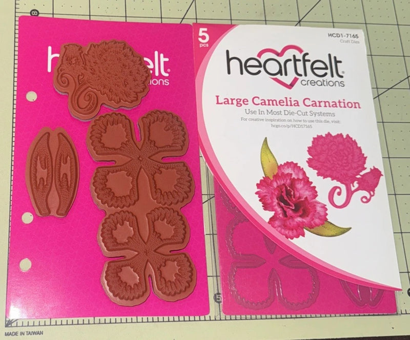 Heartfelt Creations Large Camelia Carnation Stamp Set HCPC3807 Die Set HCDI-7165 Carnation