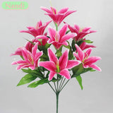 10 Heads Artificial Lily Flower Bouquet Ð European Style Multicolor Faux Lilies Lily