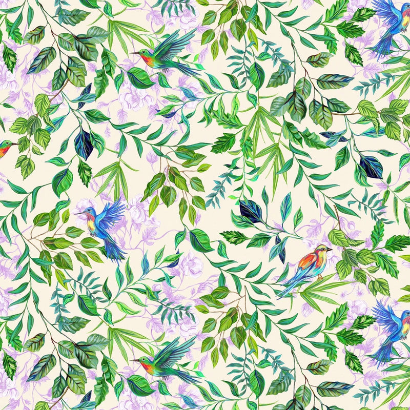 1/2 Yard Fabric - In Full Bloom | Enchanted Forest - Green by FreeSpirit Flowering Plants