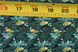 By 1/2 Yd, Vintage, Yellow & Green Floral on Green Quilt Cotton, P7521 Flowering Plants