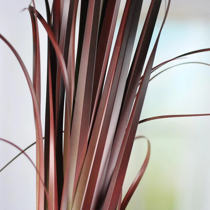 Set of 2 tall artificial grass bushes with burgundy dried-looking stems