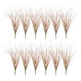 12 Pcs Fake Plants for outside Green Grass Outdoor Artificial Decorative Green Plant