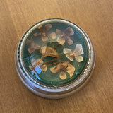 Dried Flower Paperweight Vintage Hand Made Magnifying Dome Felt Bottom Dried Flower