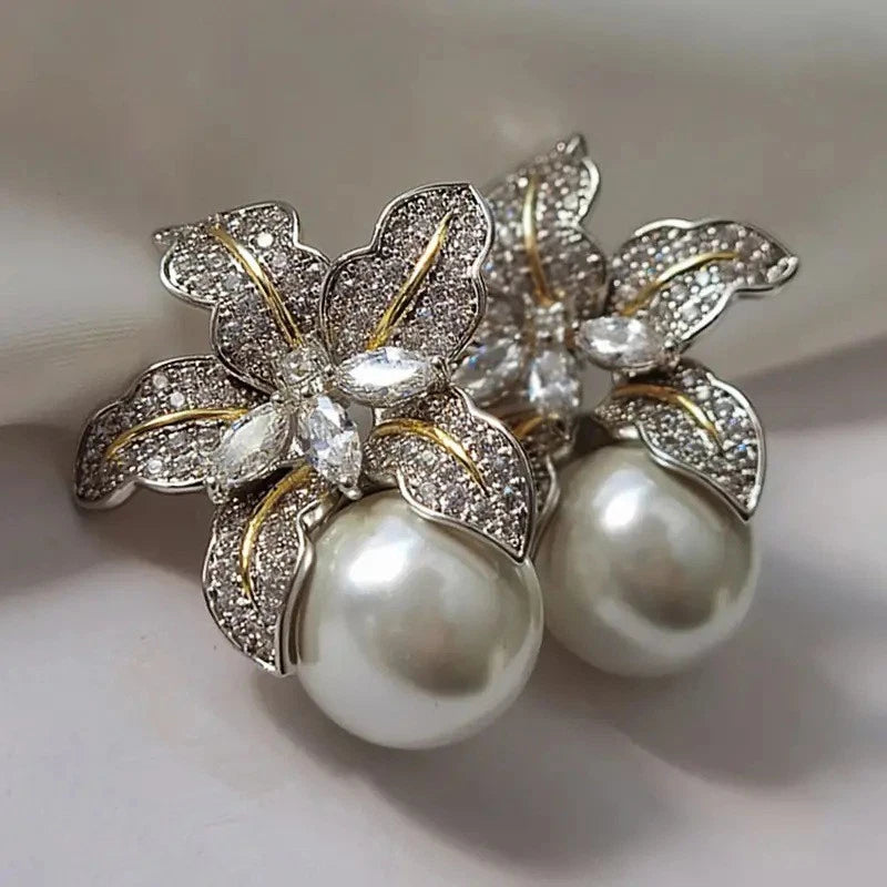 Lily Flower Stud Earrings for Women Dangle Jewelry Lily
