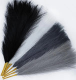 8 Pcs 17" Pampas Grass Faux Dried Decor, Fluffy Fake Small Pompas Artificial Bla Pampas Grass
